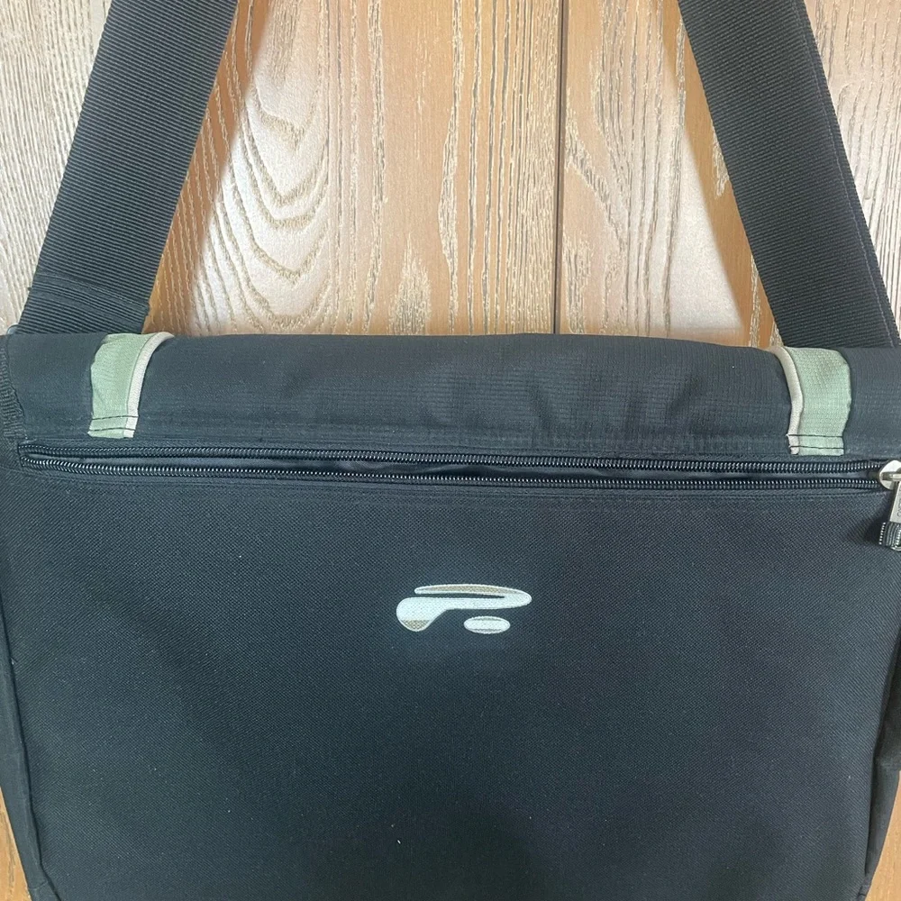 Point Zero Black and Green Floral Messenger Bag